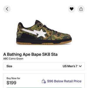 A Bathing Ape Bape SK8 Sta Sneakers